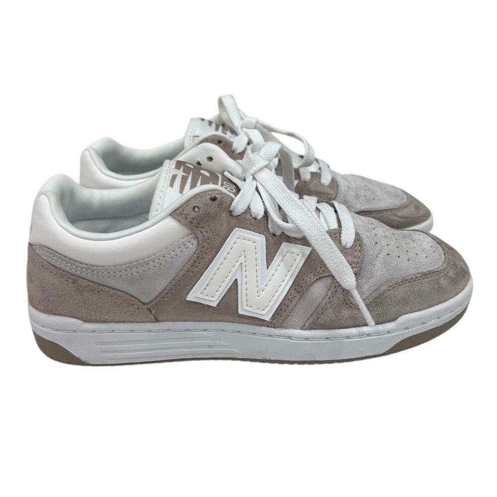 New Balance 480 Sneakers Unisex Sz W7/M5.5 Moonbeam Sea Salt Grey Layered Suede